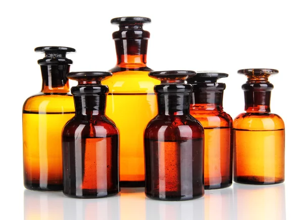 Medicine bottles isolated on white — Stock Photo, Image