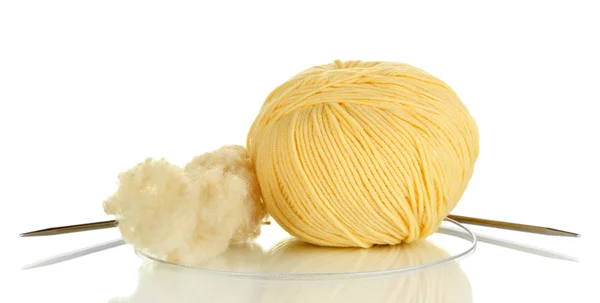 Wool and thread isolated on white — Stock Photo, Image