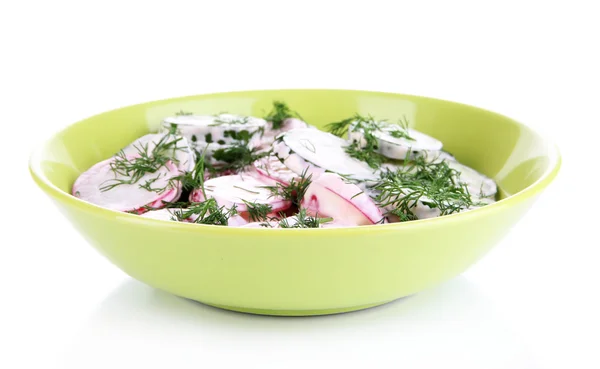 Ensalada de vitamina vegetal en plato aislado sobre blanco —  Fotos de Stock