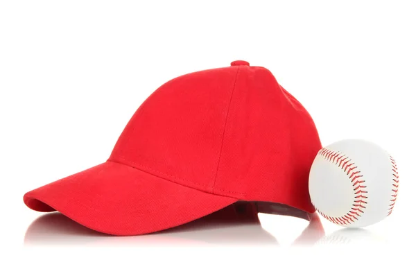 Red peaked cap isolated on white — Stock Photo, Image