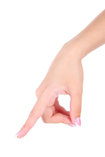 Пальцем правопис алфавіту в американському мовою жестів (Asl). Буква P — стокове фото