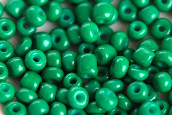 Green beads close-up — Stock Photo, Image