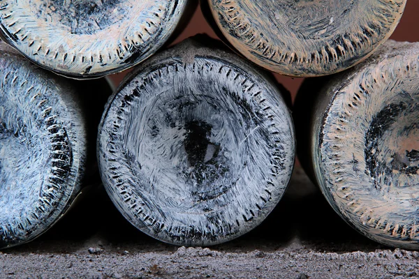 Old bottles of wine, close-up — Stock Photo, Image