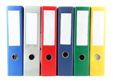 parlak office klasörler üzerinde beyaz izole
