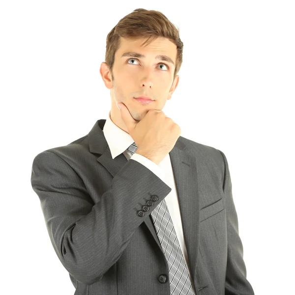 Retrato de joven empresario, aislado sobre blanco — Foto de Stock