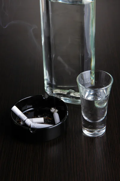 Vodka on table close-up — Stock Photo, Image