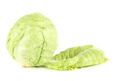 yeşil lahana, üzerinde beyaz izole