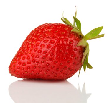 Olgun tatlı çilek, beyaz izole