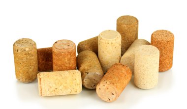 şarap mantarlar üzerine beyaz izole