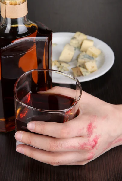 Problema del alcoholismo de cerca — Foto de Stock