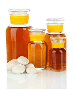 ilaç şişeleri üzerinde beyaz izole