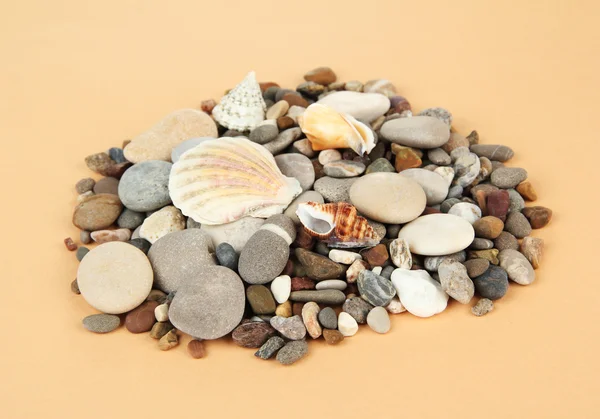 Sea stones on color background — Stock Photo, Image