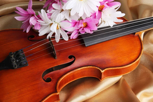 Violino clássico sobre fundo de tecido — Fotografia de Stock