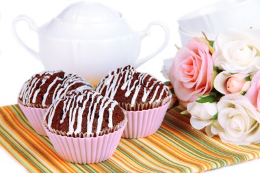 tatlı çikolata cupcakes yakın çekim