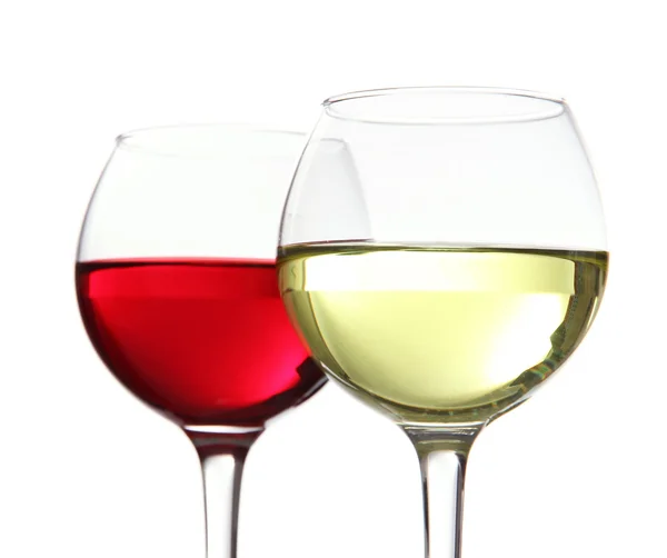 Glasses of wine isolated on white — Stock Photo, Image