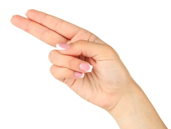 Finger stavning alfabetet i amerikanskt teckenspråk (Asl). Bokstaven H — Stockfoto