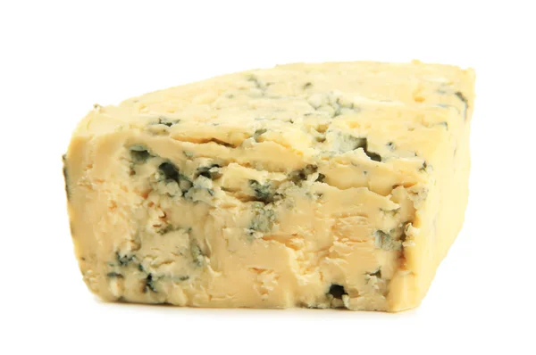 Brânză albastră gustoasă, izolată pe alb — Fotografie, imagine de stoc