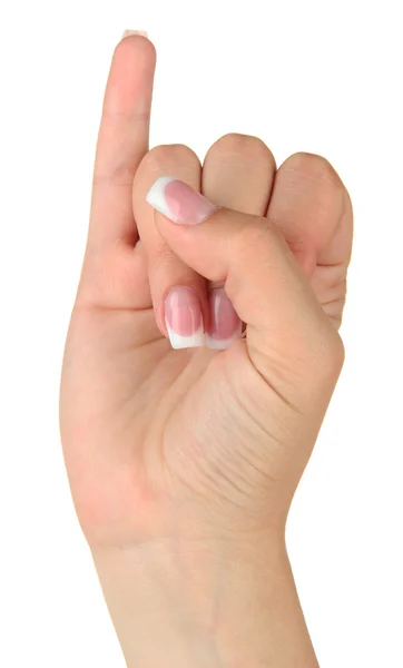 Finger Spelling the Alphabet in American Sign Language (ASL). Letter I — Stock Photo, Image