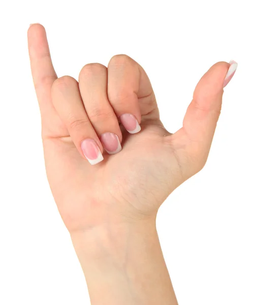 Finger Spelling the Alphabet in American Sign Language (ASL) (en inglés). Letra Y — Foto de Stock