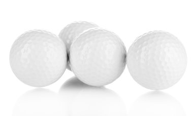 beyaz izole golf topları