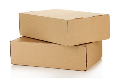 Kutular, üzerinde beyaz izole parsel