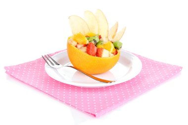 boş-out turuncu beyaz izole meyve salatası