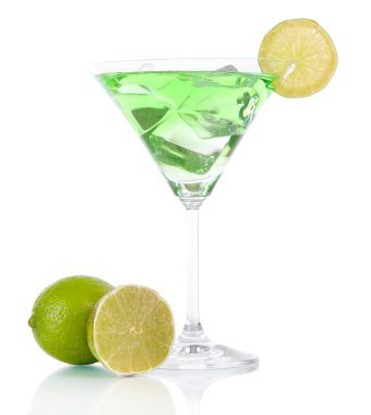 yeşil beyaz izole limon kokteyli