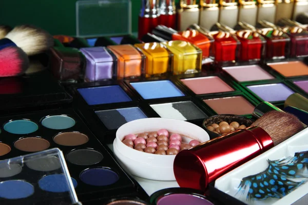 Lot of different cosmetics on close-up — Stock Photo, Image
