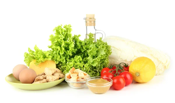 Ingredients for cooking kebab, isolated on white — Stock Photo, Image