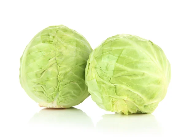 Green cabbage, isolated on white — Stock Photo, Image
