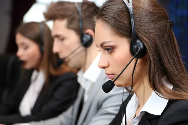 Call center operators at wor — Stock Photo, Image