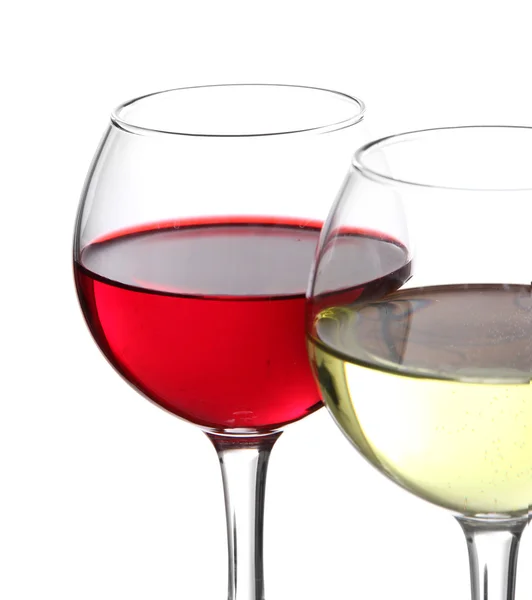 Glasses of wine isolated on white — Stock Photo, Image