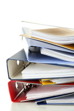 parlak office klasörler üzerinde beyaz izole
