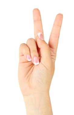 Parmak alfabesi Amerikan işaret dili (Asl) yazım. K harfi