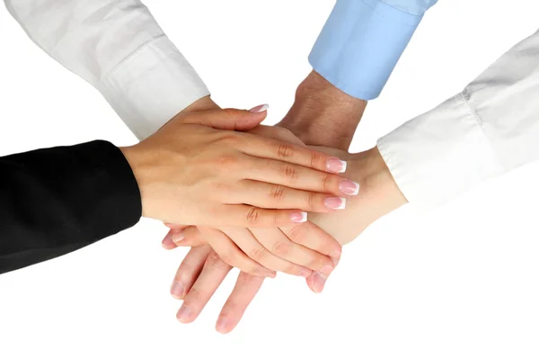 Group of young 's hands isolated on white — Stock Photo, Image