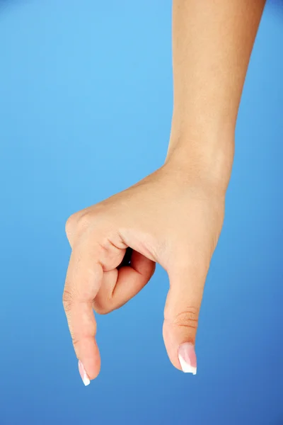 Finger Spelling the Alphabet in American Sign Language (ASL). Letter Q — Stock Photo, Image