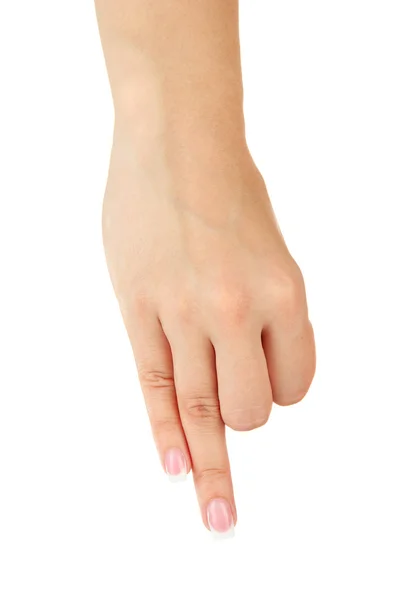 Finger Spelling the Alphabet in American Sign Language (ASL). Letter N — Stock Photo, Image