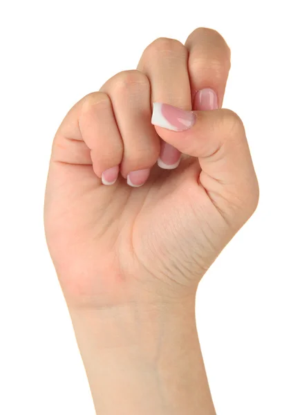 Finger Spelling the Alphabet in American Sign Language (ASL). Letter S — Stock Photo, Image