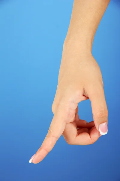 Finger Spelling the Alphabet in American Sign Language (ASL). Letter P — Stock Photo, Image