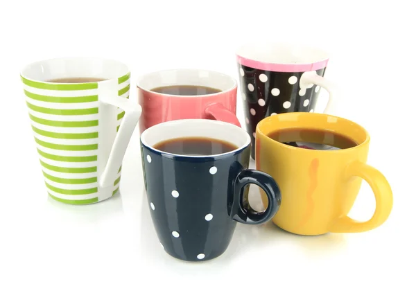 Muitas xícaras de café isolado em branco — Fotografia de Stock