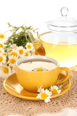 bitkisel çay camomiles ile yakın çekim