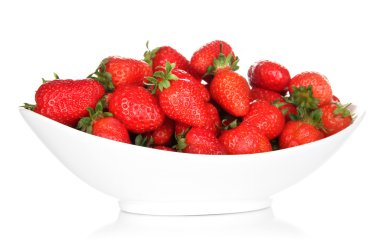 beyaz izole kase taze çilek