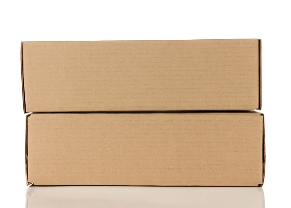 Parcels boxes, isolated on white — Stock Photo, Image