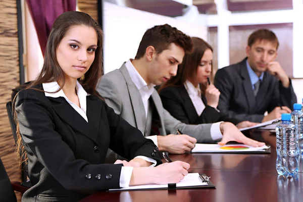 Business working in conference room — Stok fotoğraf