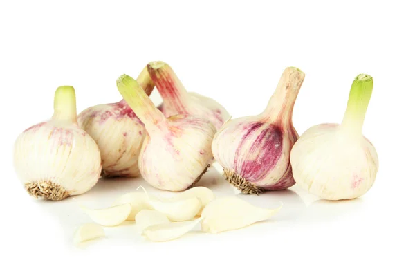 Fresh garlic, isolated on white — Stock Photo, Image