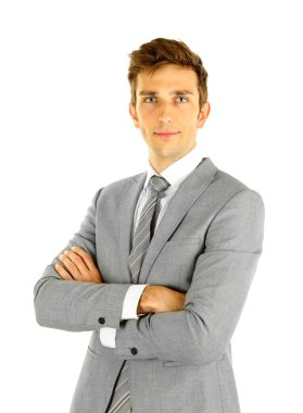 beyaz izole genç işadamı portresi