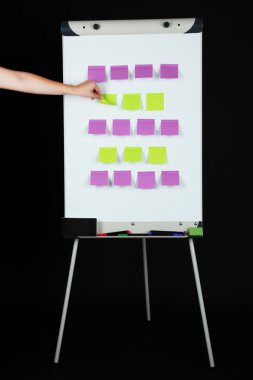 Flipchart siyah arka plan üzerine
