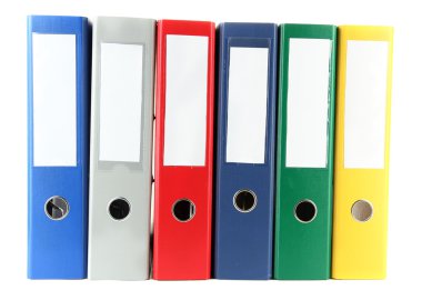 parlak office klasörler üzerinde beyaz izole