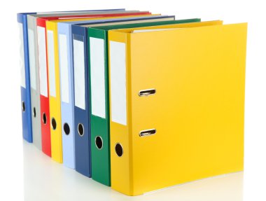 parlak office klasörler üzerinde beyaz izole