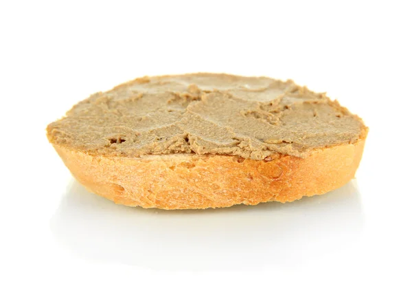 Patè fresco sul pane, isolato sul bianco — Foto Stock
